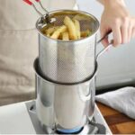 304 Stainless Steel Deep Frying Pot Kitchen Fryer Tempura Fryer Pan Fry Kitchen Pot Chicken Fried Frying Pans Cooking Tools