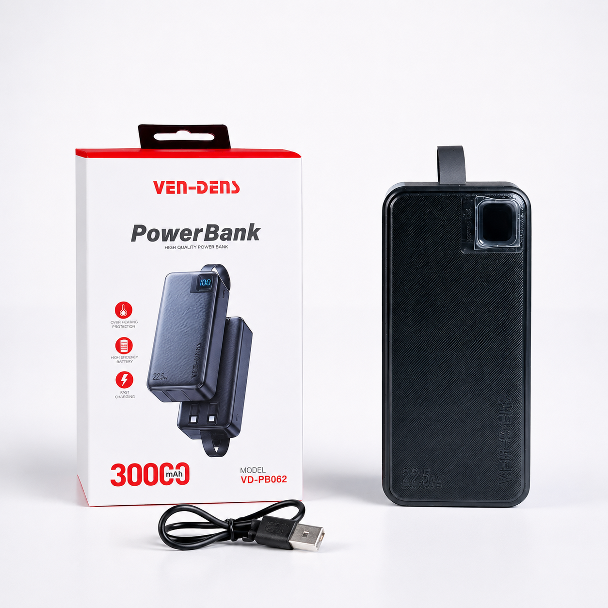 6ab4e69db7c841790240413.png VEN-DENS 30000mAh Fast Charging Power Bank (Model VD-PB062) - Image 1