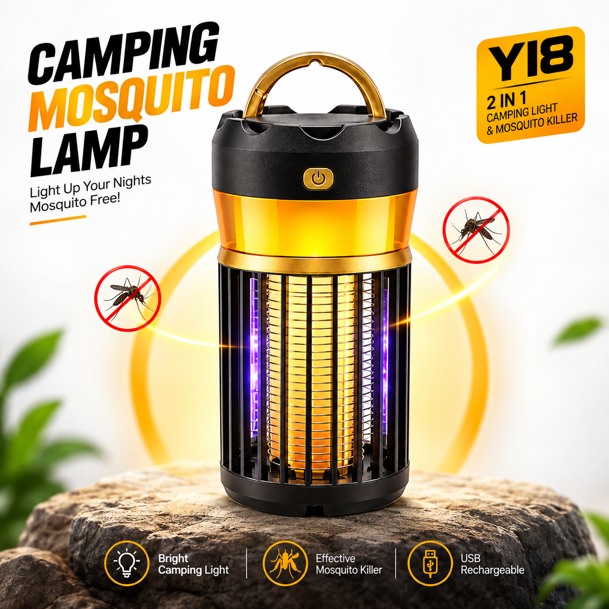 6ad7e06eb57a51792532590.png Y18 Camping Mosquito Killer Lamp – 2-in-1 Portable UV Light Insect Trap & Electric Shock Zapper with Rechargeable Battery, Hanging Hook & Chemical-Free Operation - Image 1
